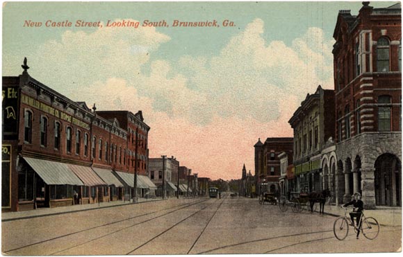 Newcastle Street, looking south, Brunswick, Georgia